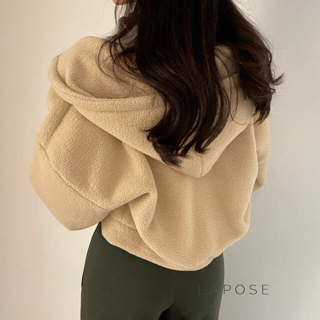 Kalli Plush Zip Hoodie [IBP92WIO]