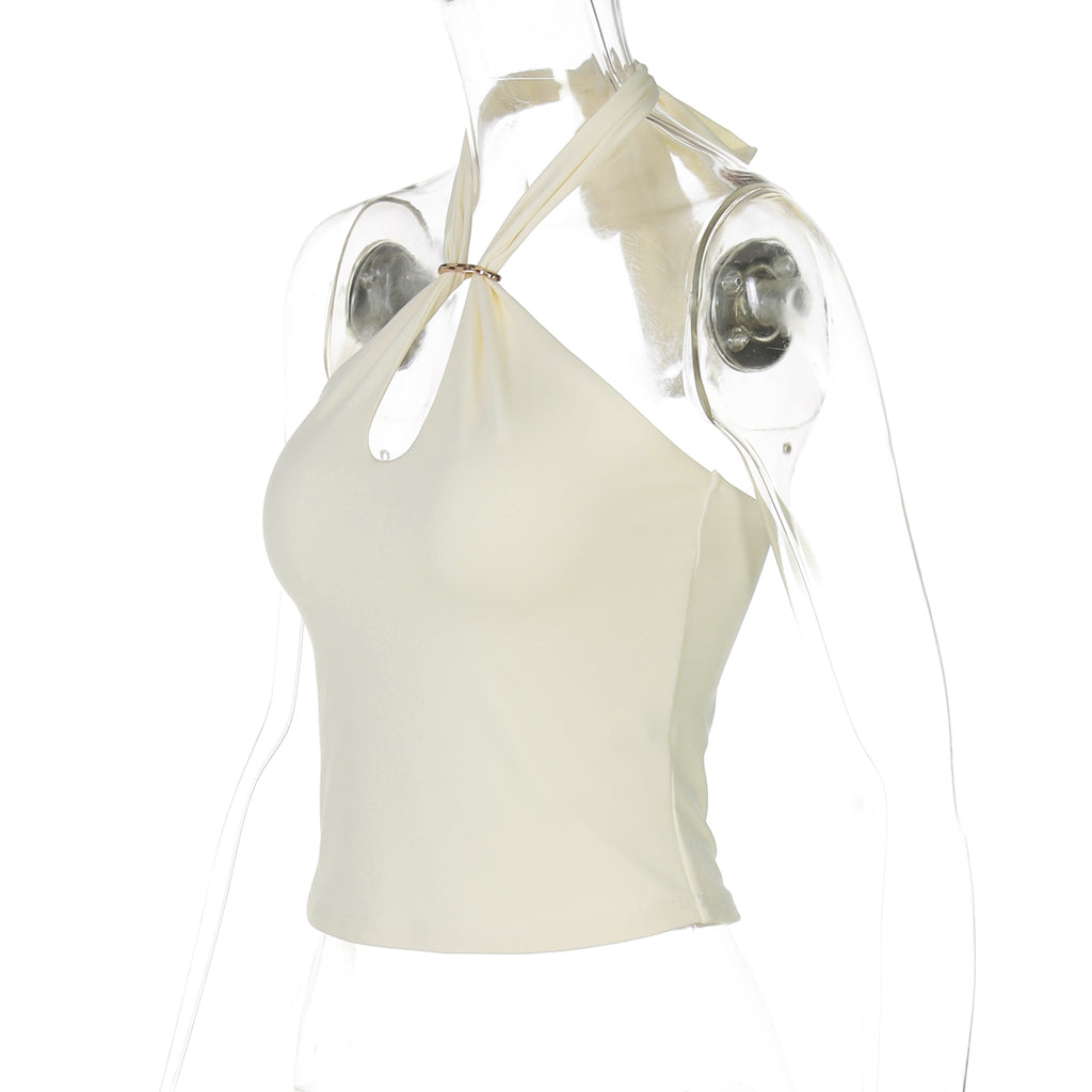 Kalynn Halter Buckle Crop Top
