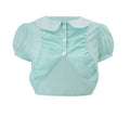 LaPose - Kamara Puff Sleeve Shirt Set - Green Outer Shirt Color
