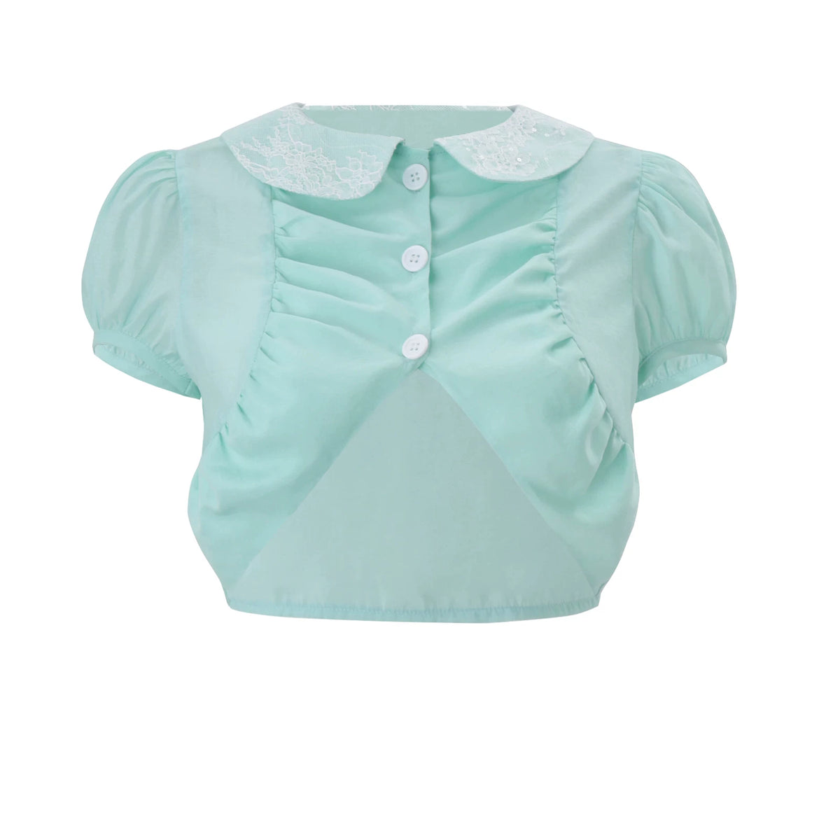 LaPose - Kamara Puff Sleeve Shirt Set - Green Outer Shirt Color