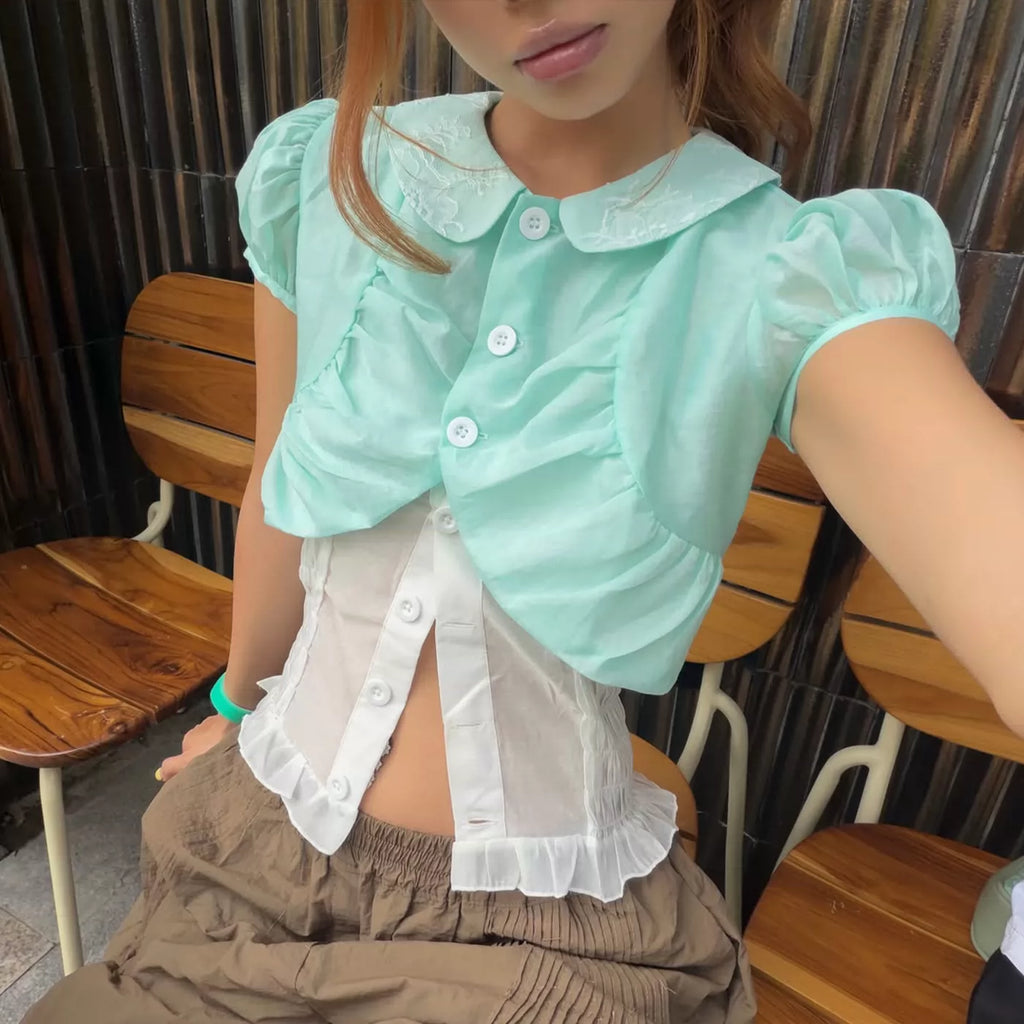 LaPose - Kamara Puff Sleeve Shirt Set