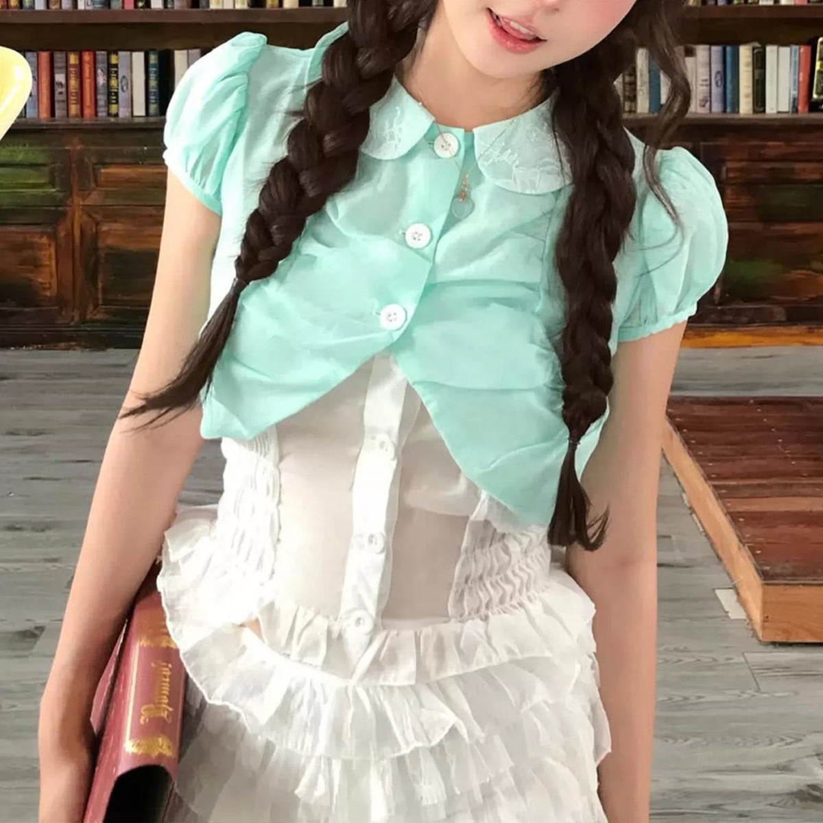 LaPose - Kamara Puff Sleeve Shirt Set