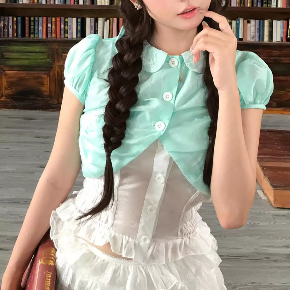 LaPose - Kamara Puff Sleeve Shirt Set