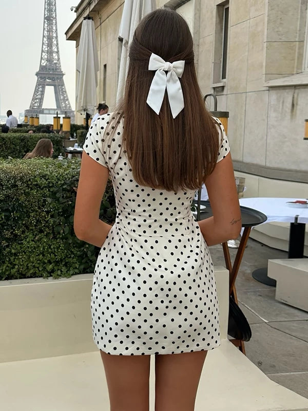 LaPose - Kamari Polka Dot Cutout Mini Dress
