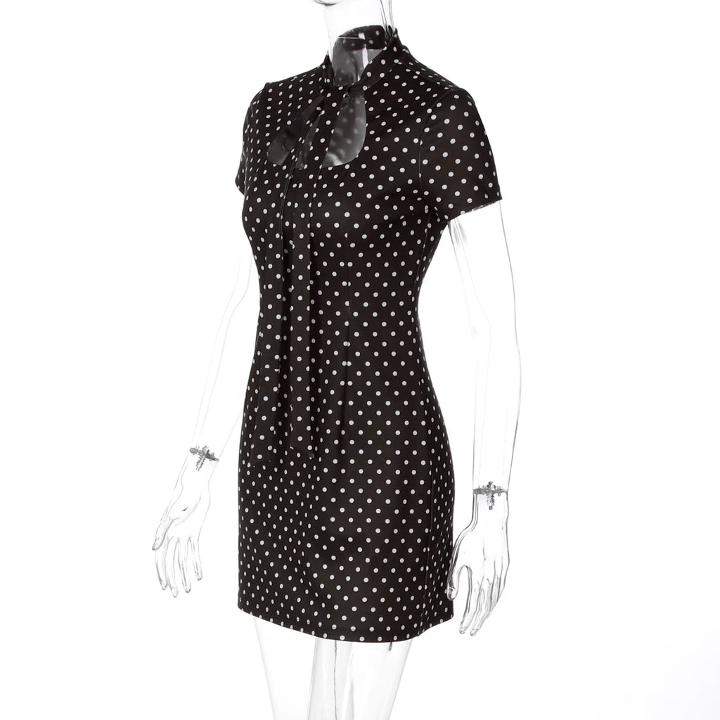LaPose - Kamari Polka Dot Cutout Mini Dress
