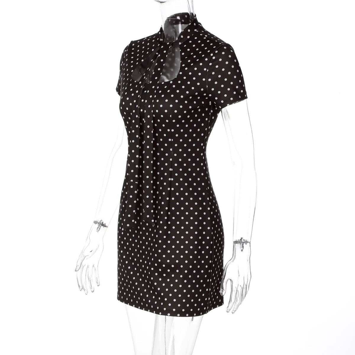 LaPose - Kamari Polka Dot Cutout Mini Dress