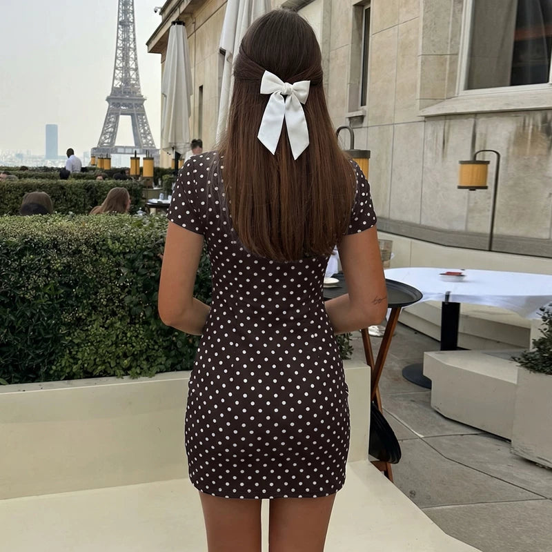 LaPose - Kamari Polka Dot Cutout Mini Dress