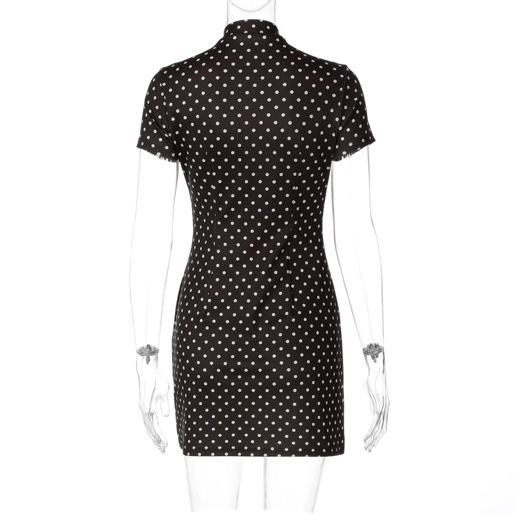 LaPose - Kamari Polka Dot Cutout Mini Dress