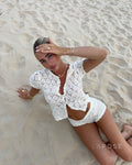 Kambry Sheer Button-Up Short Set [R7LWWDZS]