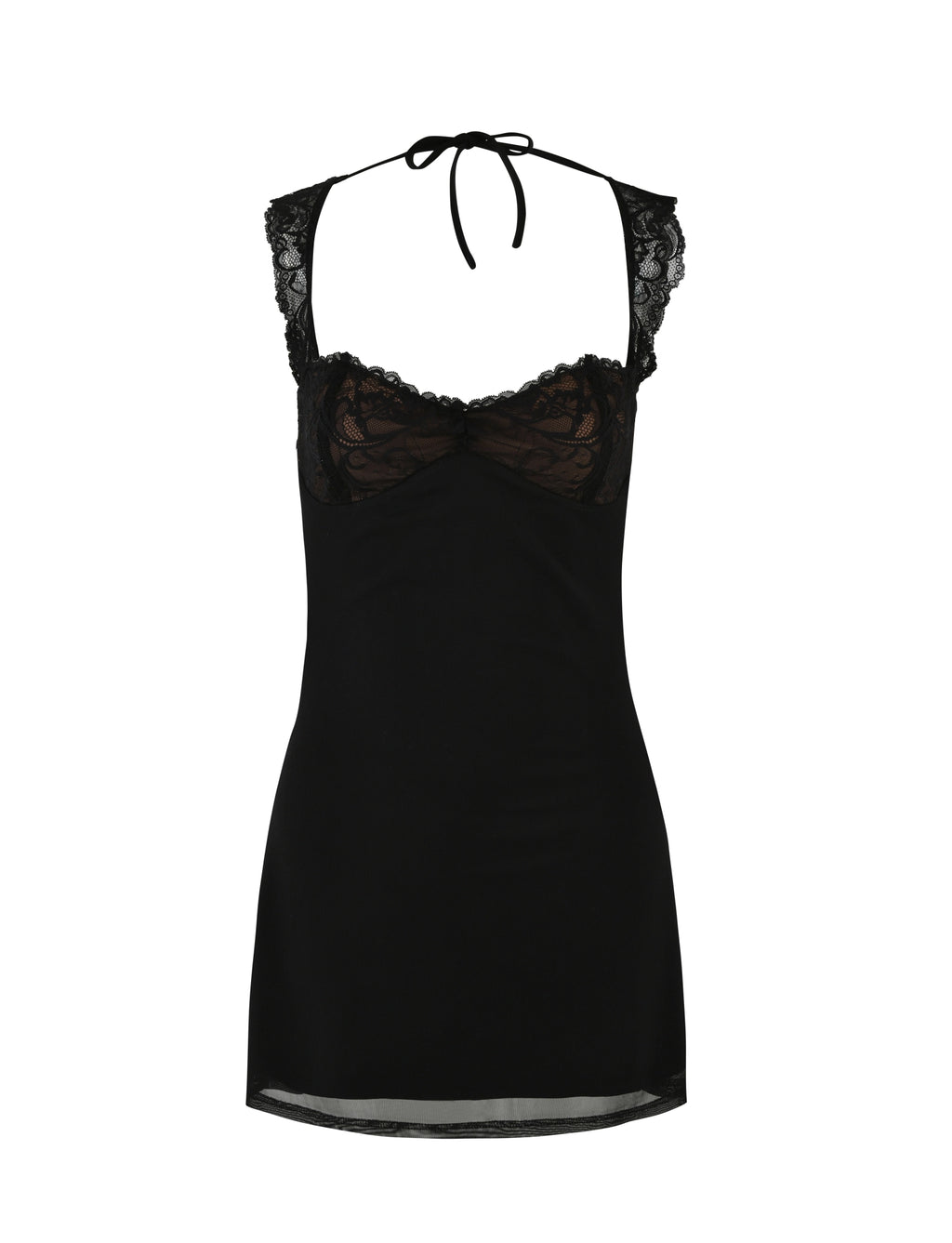 LaPose Kamiyah Lace Open Back Mini Dress