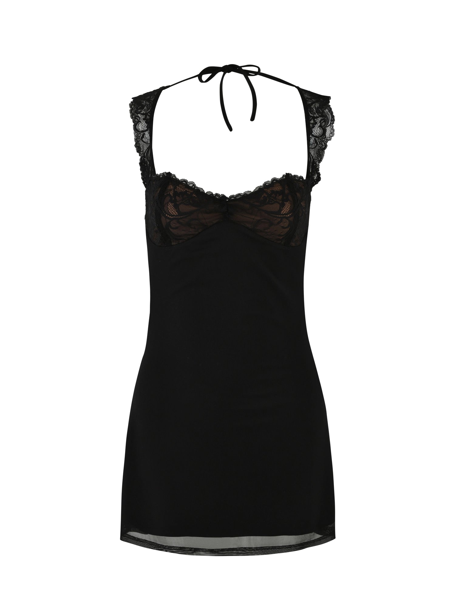 LaPose Kamiyah Lace Open Back Mini Dress