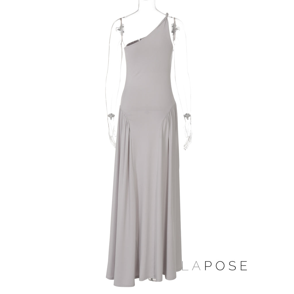 Kamoni One-Shoulder Ruched Maxi Dress [DJUYN35S]