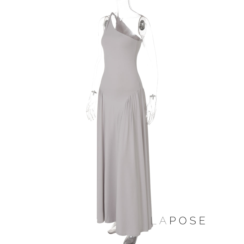 Kamoni One-Shoulder Ruched Maxi Dress [WRIDSGLO]