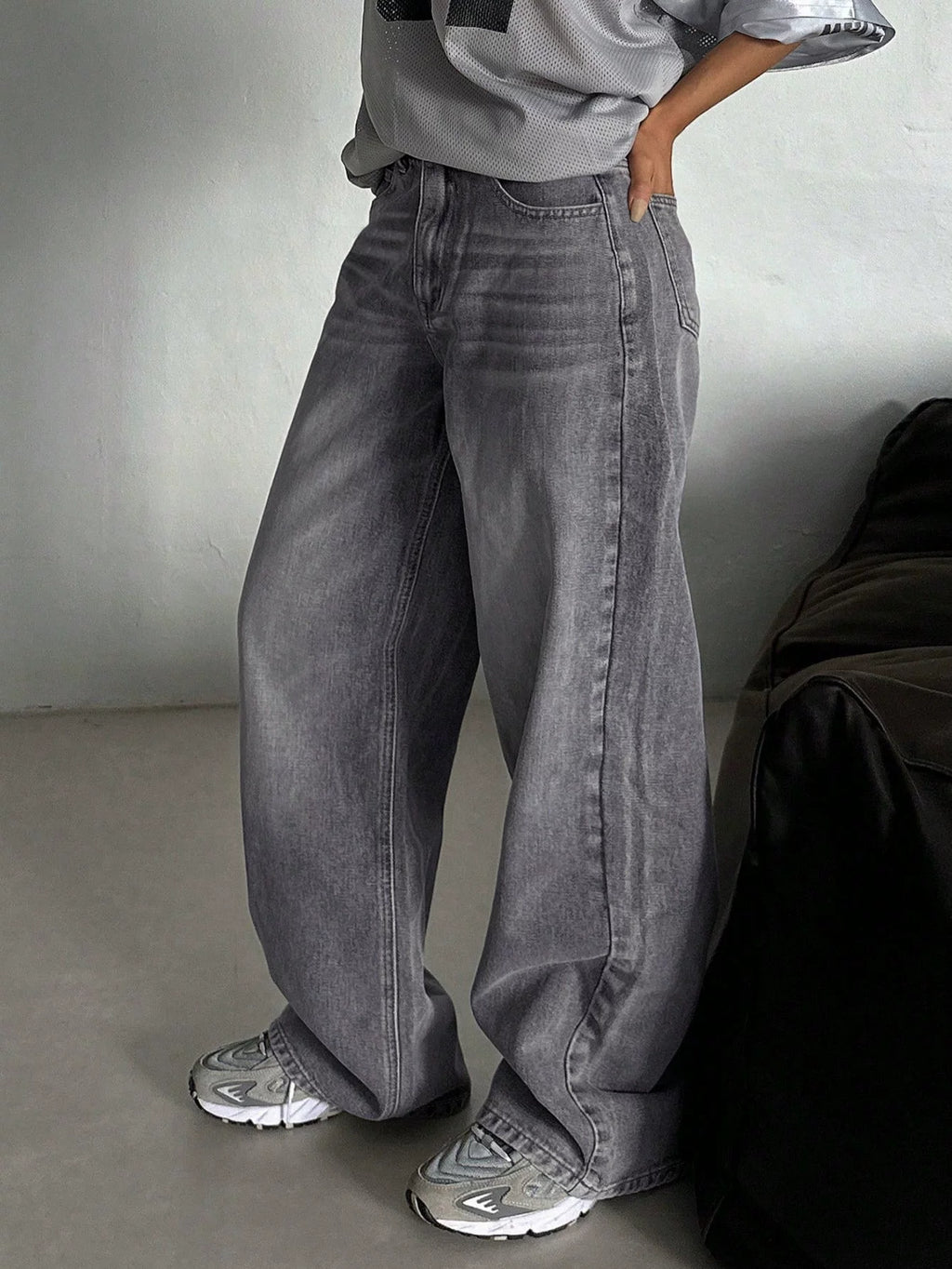 LaPose - Kamryn Grey Wide Leg Jeans
