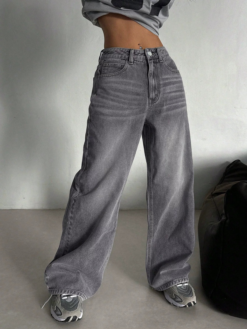 LaPose - Kamryn Grey Wide Leg Jeans