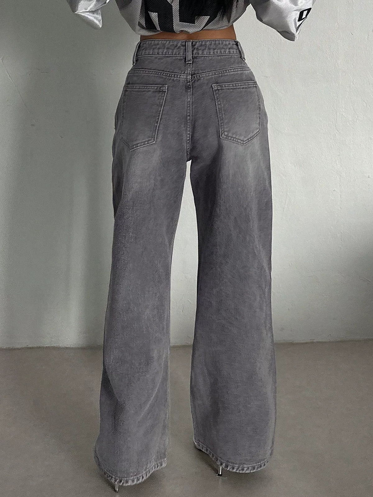 LaPose - Kamryn Grey Wide Leg Jeans