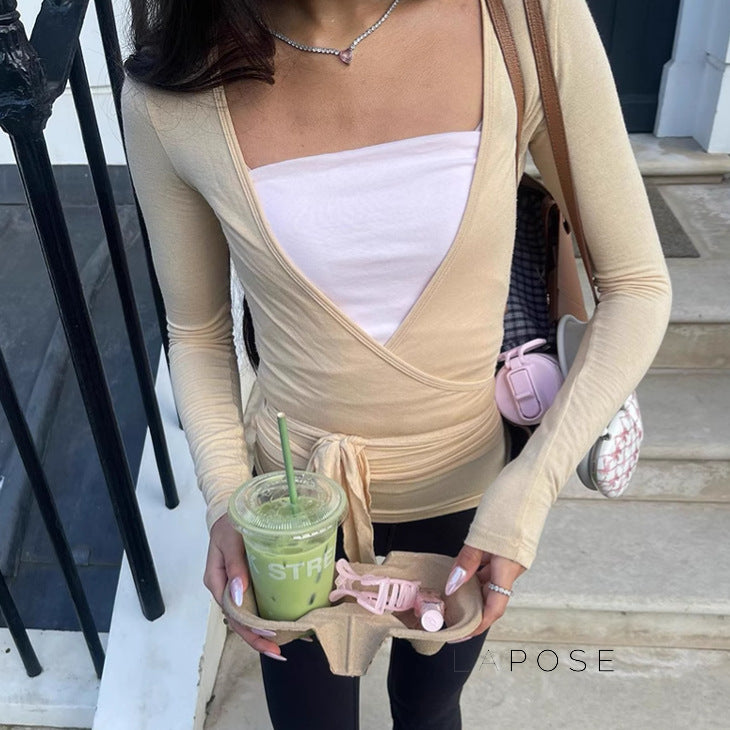 Kamya V-Neck Wrap Top [4JQLSCRH]