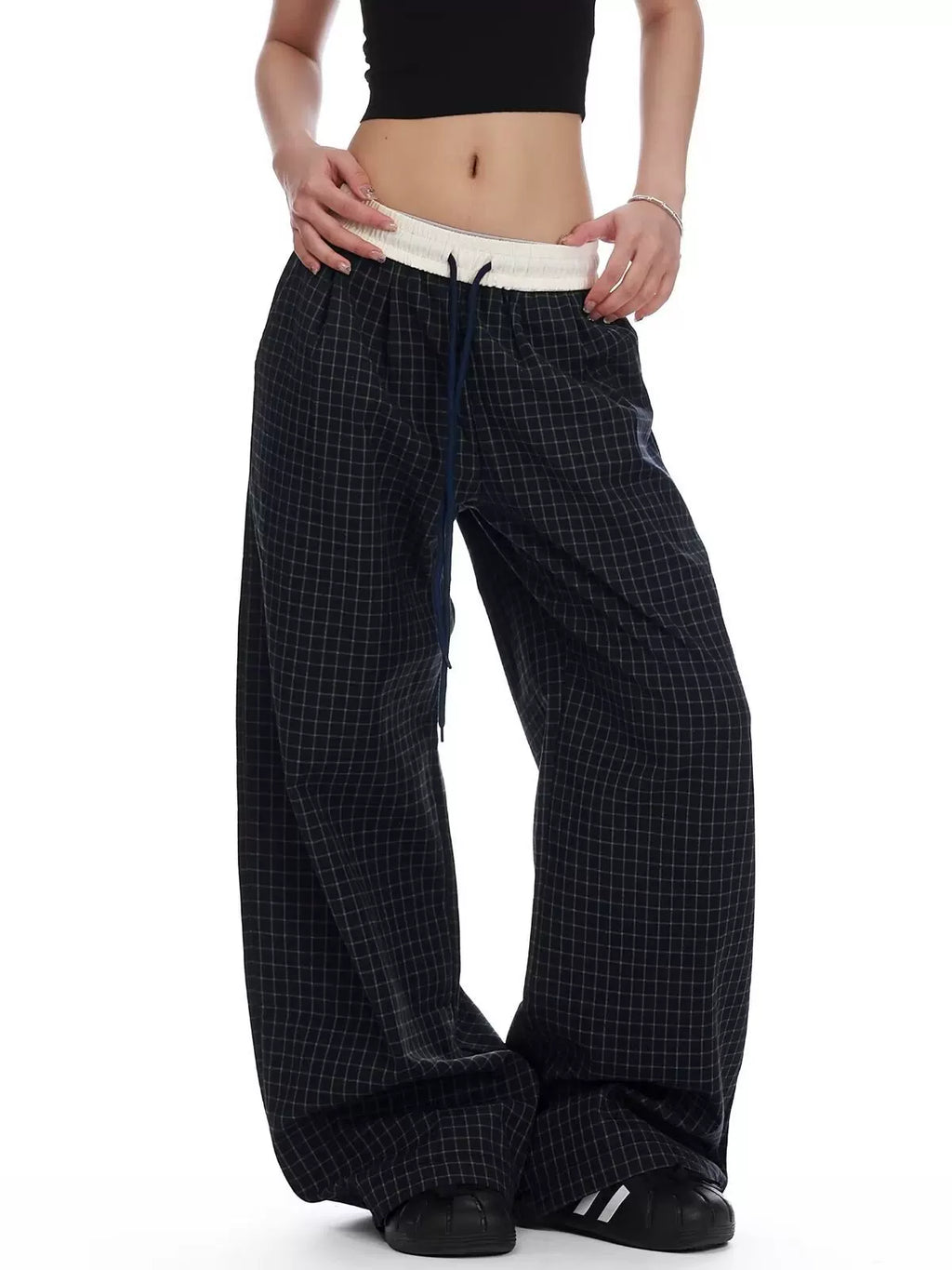 Karah Plaid Wide Leg Pants
