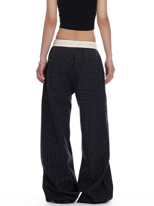 Karah Plaid Wide Leg Pants