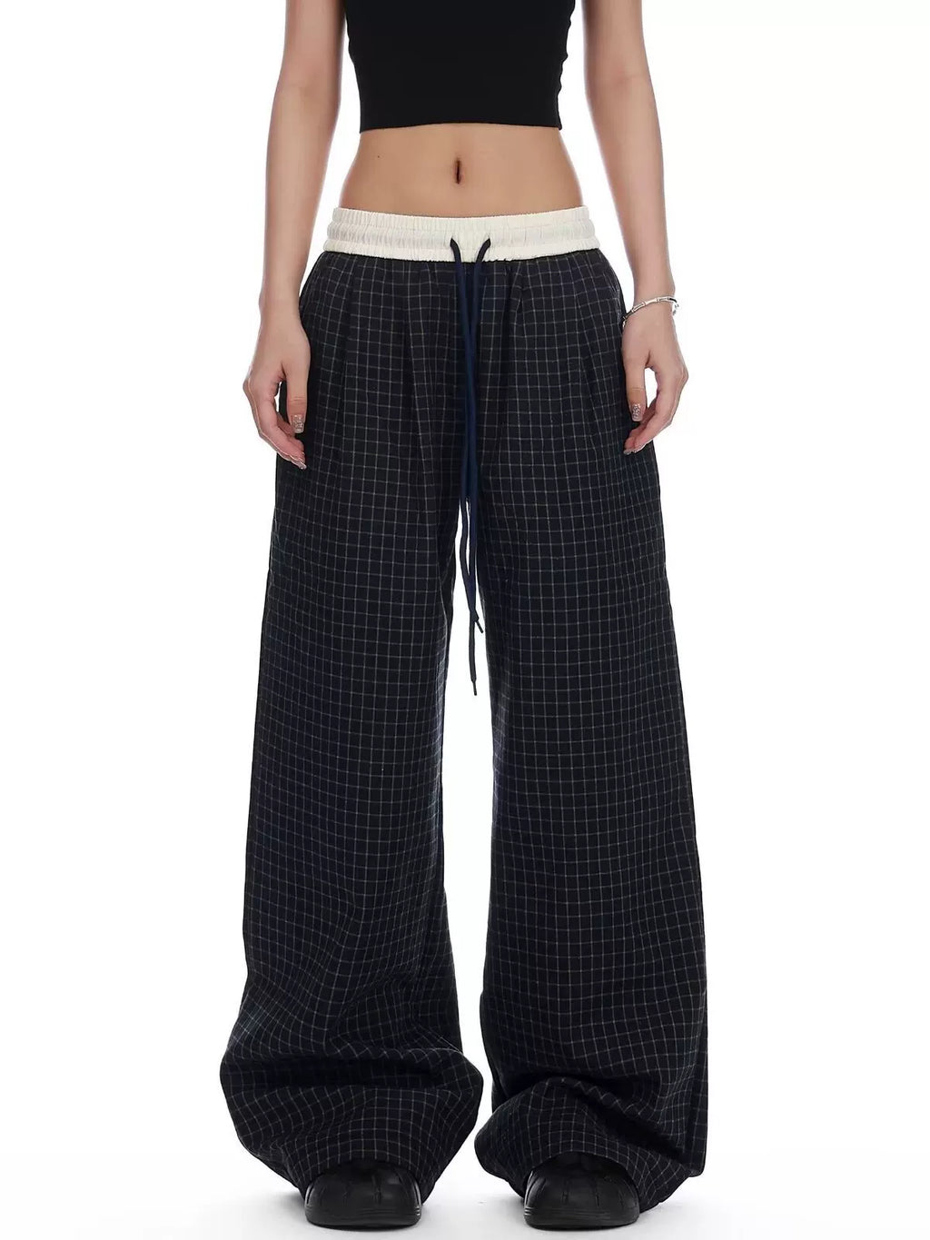 Karah Plaid Wide Leg Pants