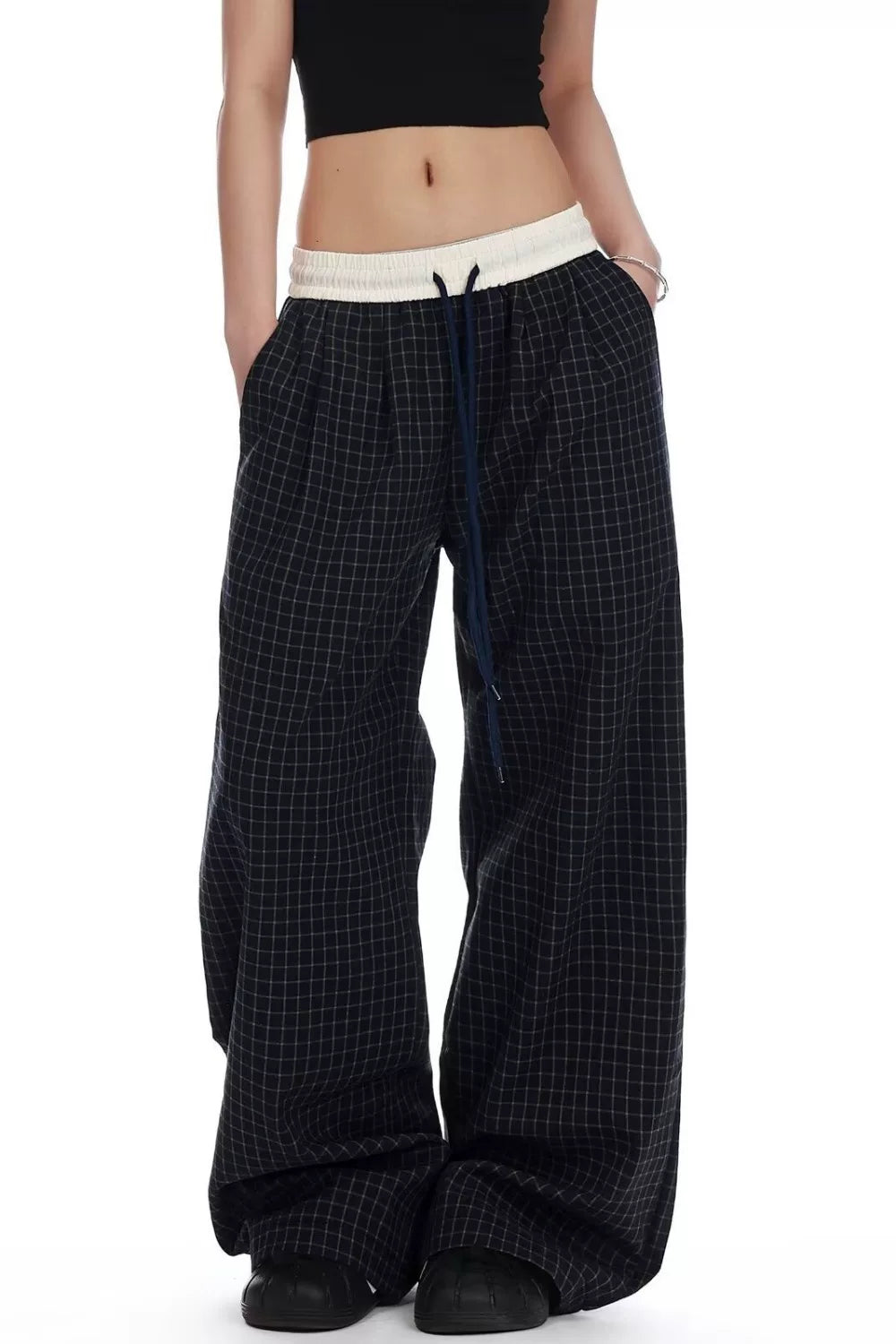 Karah Plaid Wide Leg Pants