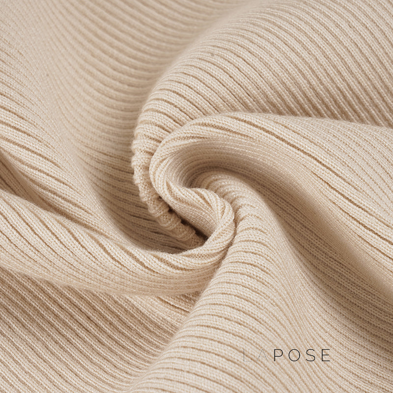 Karaline Ribbed Knit V-Neck Top [MASB86AN]