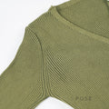 Karaline Ribbed Knit V-Neck Top [KNGAWUS9]