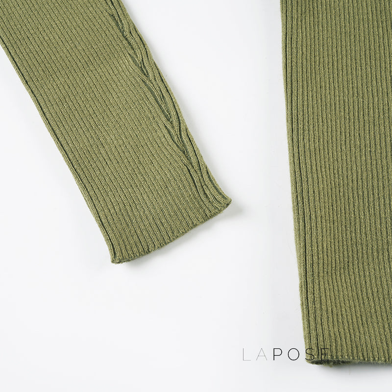 Karaline Ribbed Knit V-Neck Top [7THO85VH]