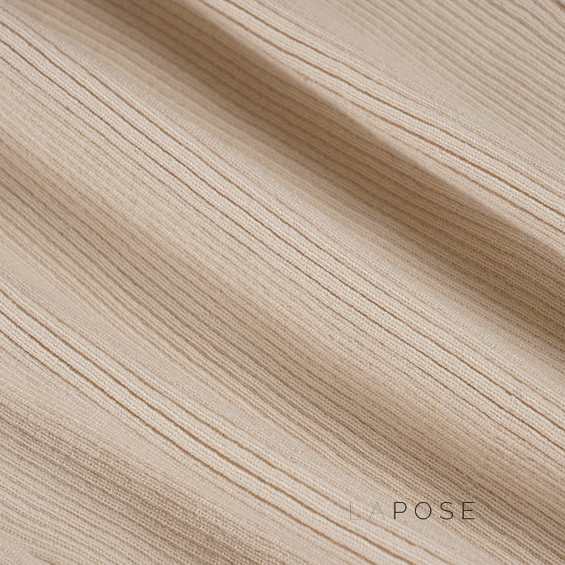 Karaline Ribbed Knit V-Neck Top [FUIN413I]