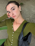 Karaline Ribbed Knit V-Neck Top [TBPBLQQ9]