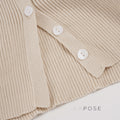Karaline Ribbed Knit V-Neck Top [REM28ZYL]