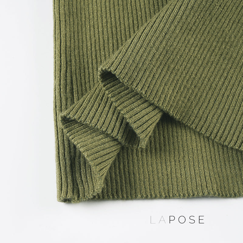 Karaline Ribbed Knit V-Neck Top [AV6TMWID]