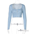 Karena Plaid Button-Up Crop Top [YQG2I6RW]