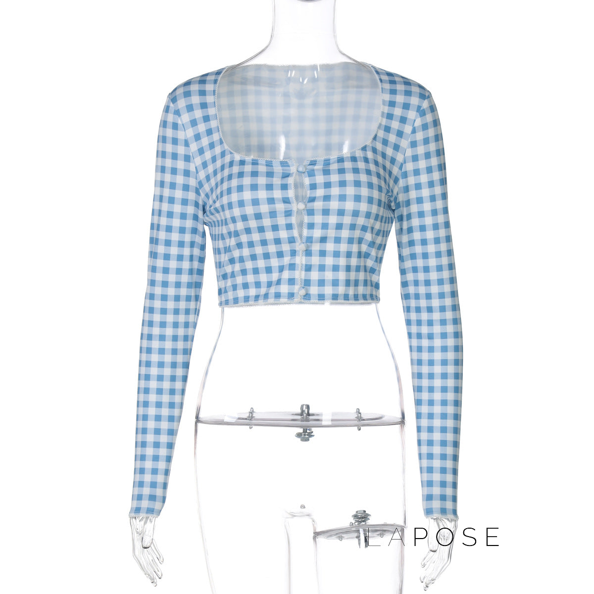 Karena Plaid Button-Up Crop Top [YQG2I6RW]