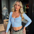 Karena Plaid Button-Up Crop Top [LQ7M6RZH]