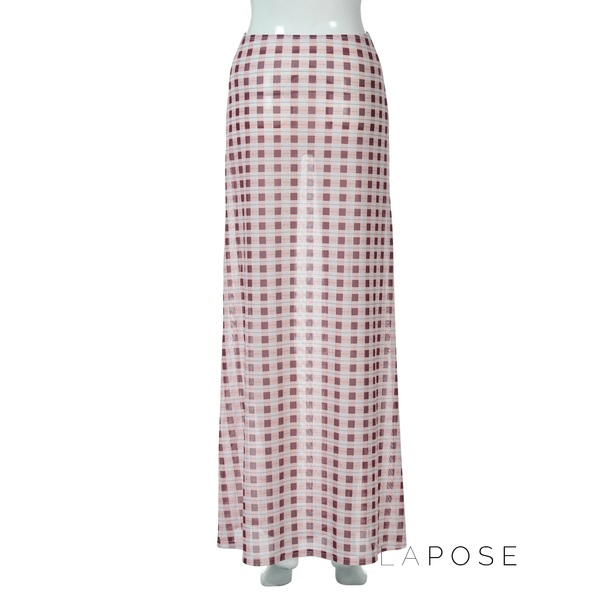 Karina Gingham Midi Skirt [CS64YTBZ]