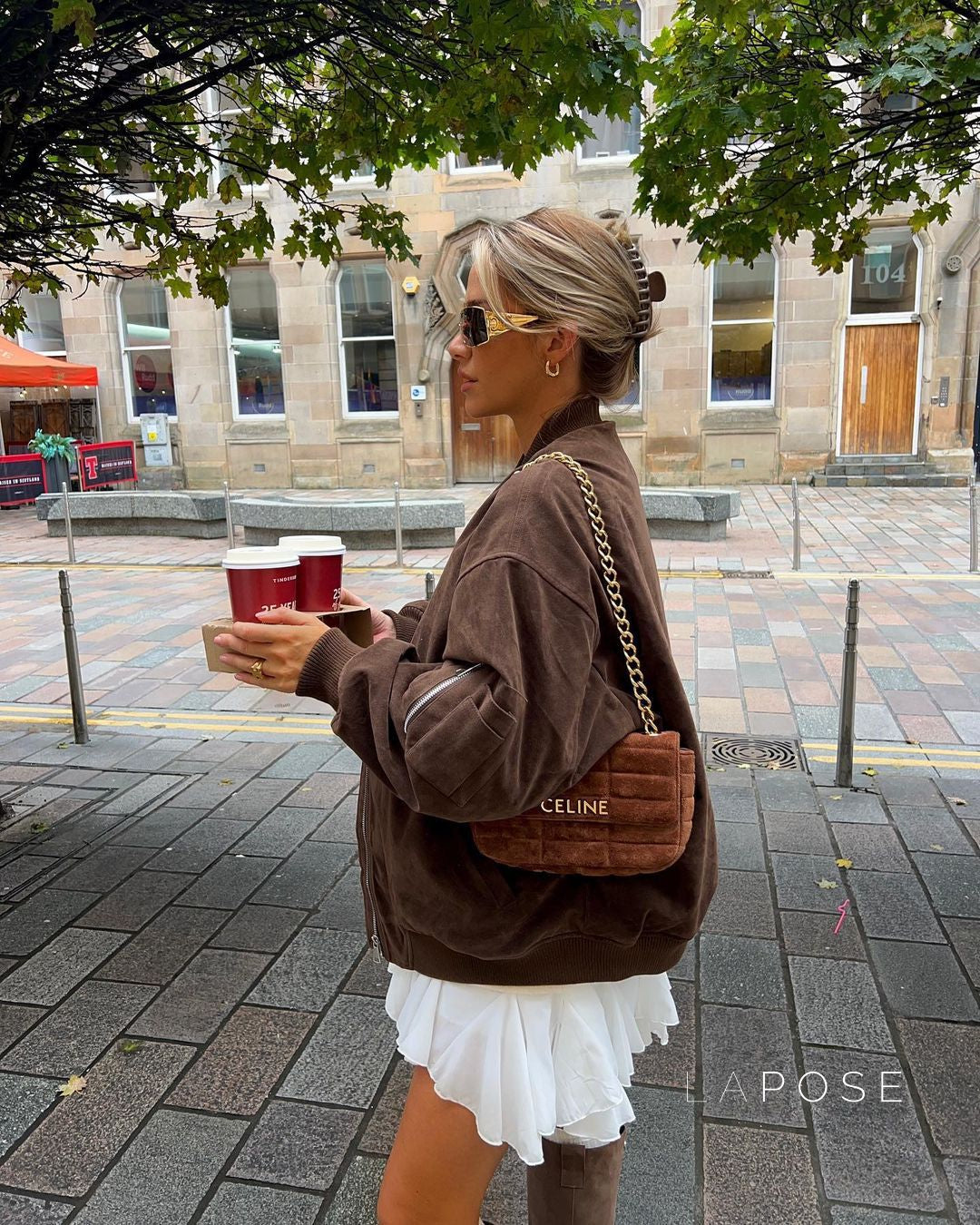 Karishma Faux Suede Bomber Jacket [G5UXPAMC]