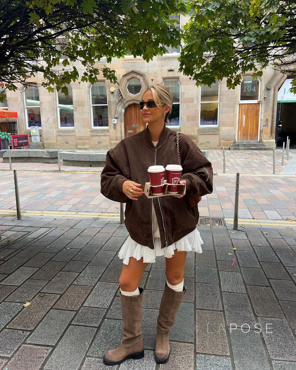 Karishma Faux Suede Bomber Jacket [ZNDCFQS4]