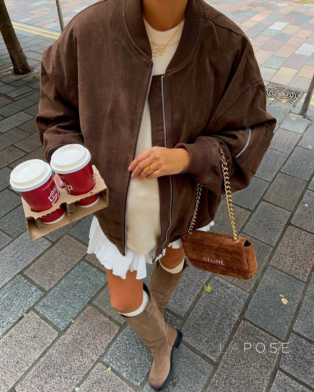 Karishma Faux Suede Bomber Jacket [CIZGB9ZP]