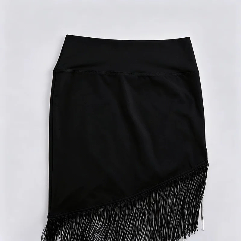 LaPose - Karmen Asymmetric Fringe Bodycon Skirt