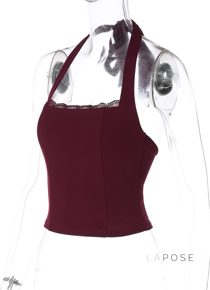 Karolina Lace-Up Halter Top [EV8D6C7B]