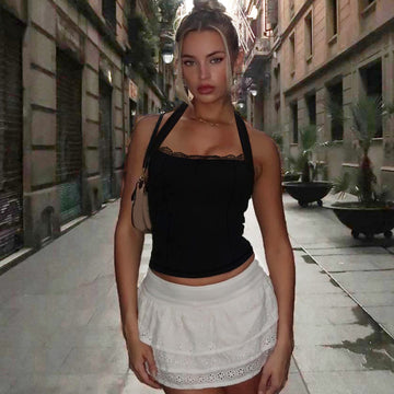 Karolina Lace-Up Halter Top [U1FF4D7I]