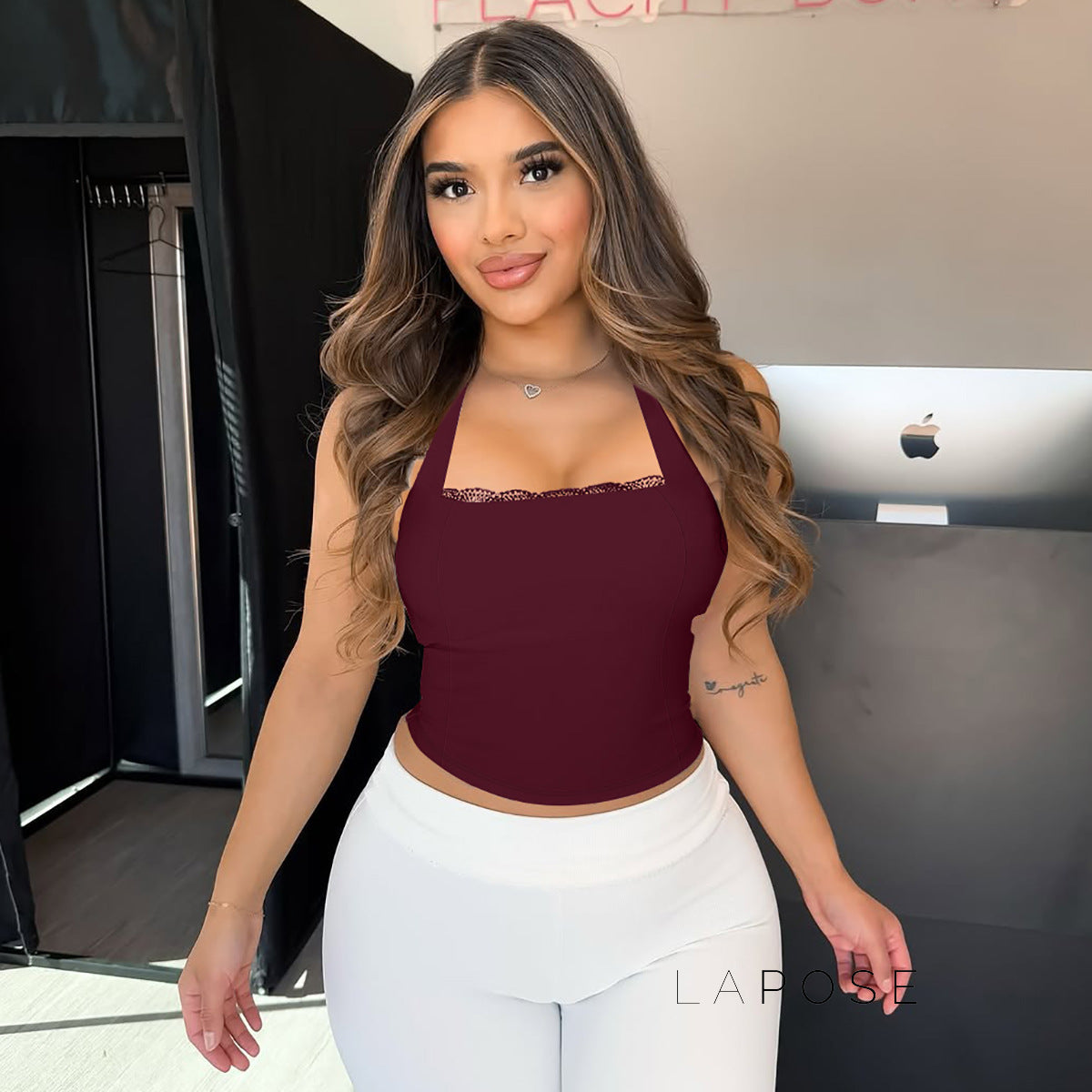 Karolina Lace-Up Halter Top [JYPNPX9E]