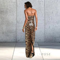 Karsen Leopard Print Tube Maxi Dress [F8MEAYGT]