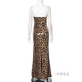 Karsen Leopard Print Tube Maxi Dress [LY18TXSV]