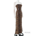 Karsen Leopard Print Tube Maxi Dress [COIUM5QT]