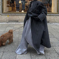 Kassidee Striped Lapel Long Coat [WC29TG86]