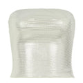 LaPose - Katharine Shimmering Rhinestone Tube Top - Pale Yellow Color