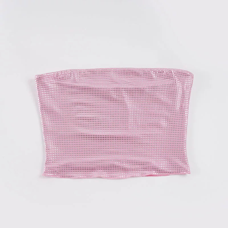 LaPose - Katharine Shimmering Rhinestone Tube Top