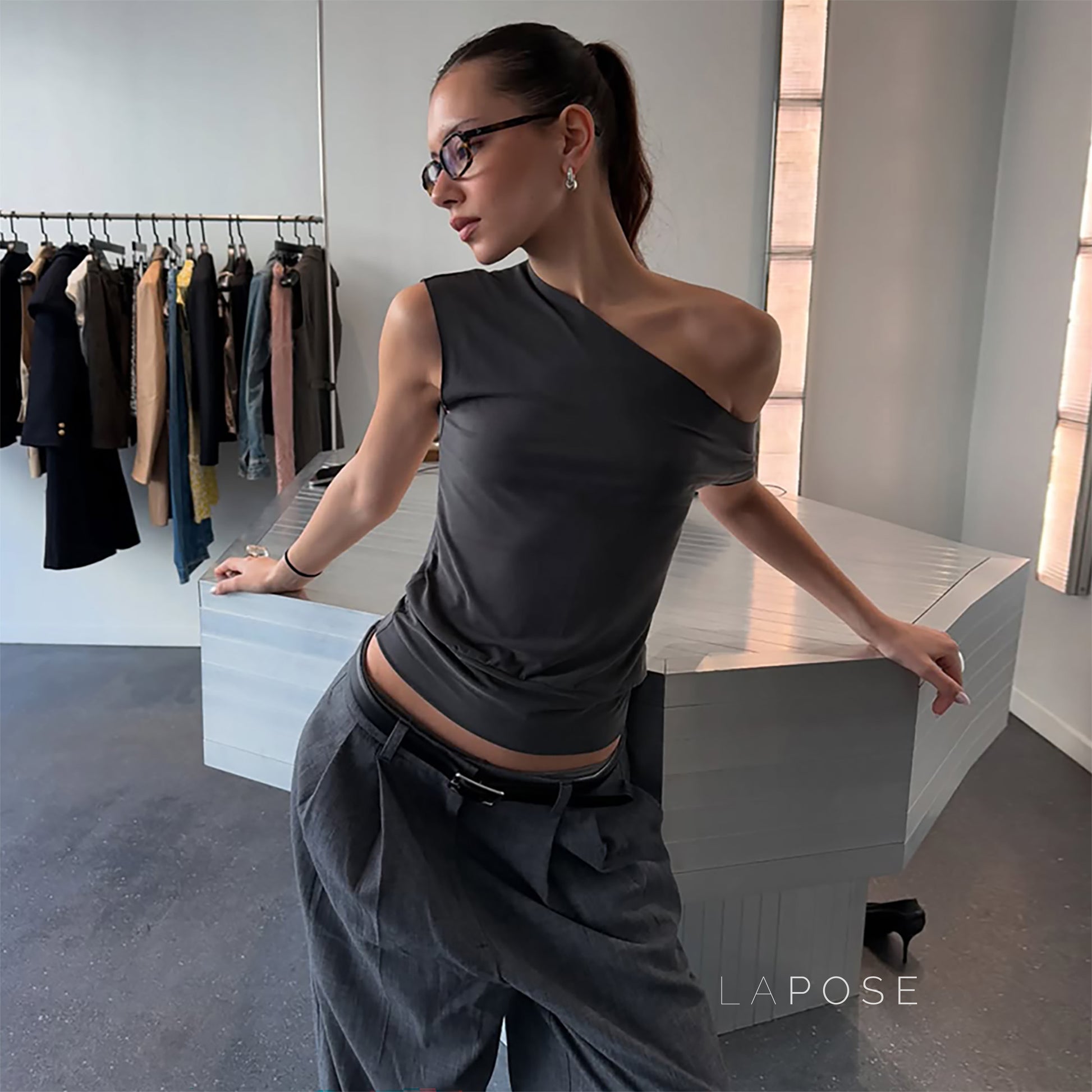 Kathryn One-Shoulder Tee